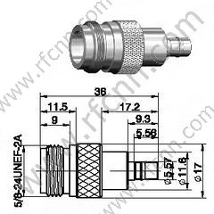 N femelle à qma femelle adaptateur RF