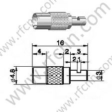 Solder de fenêtre de sertissage femelle MCX pour connecteur RF RF RF