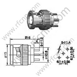 BNC mâle pour connecteur RF PCB RF
