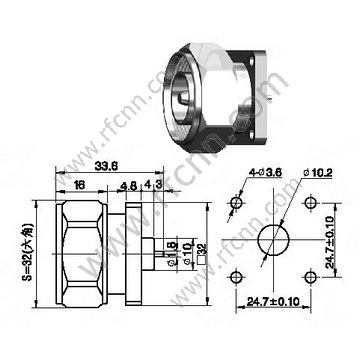 DIN 7/16 Connecteur RF Micro Strip Strip
