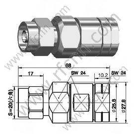 N pince mâle pour connecteur RF de câble flexible 1/2 "