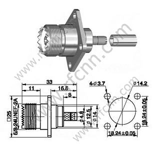 Bride de sertissage femelle UHF pour connecteur RF RF RF