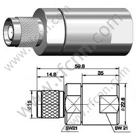 Pince mâle TNC pour connecteur RF de câble flexible 1/2 "