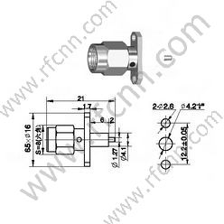 Connecteur RF Micro-bande Micro-strip-teignage de la bride SMA