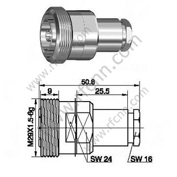 DIN 7/16 femelle pour connecteur RF RG142 RF