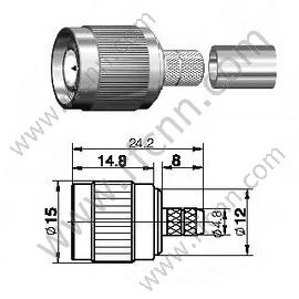 TNC mâle pour connecteur RF LMR200 RF