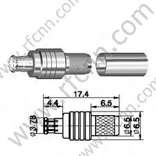 MCX mâle sertissage pour le connecteur RF RF RG58