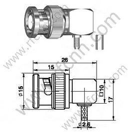 BNC STERCKP Angle droit pour le connecteur RF RF174 RF