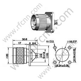 N Bride mâle pour câble semi-rigide RG402 RF connecteur RF