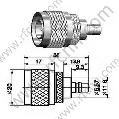 N mâle à l'adaptateur RF féminin femelle