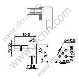 SSMB mâle pour connecteur RF PCB RF