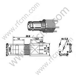 BNC femelle pour connecteur RF PCB RF