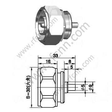 DIN 7/16 mâle pour connecteur RF de câble semi-rigide RG402