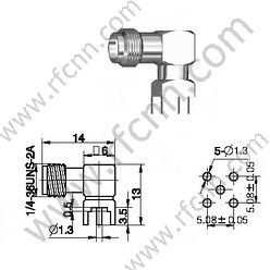 Angle droit féminin SMA pour connecteur RF PCB RF