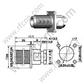 N BLANCHE DE COLLAGE DE COLLAGE FEMALE POUR LE CONNECTEUR RF RF142,58 RF
