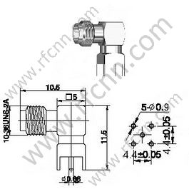 SSMA Homme Angle droit pour connecteur RF PCB RF