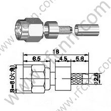 Femme SMC pour connecteur RF RF RF RF174
