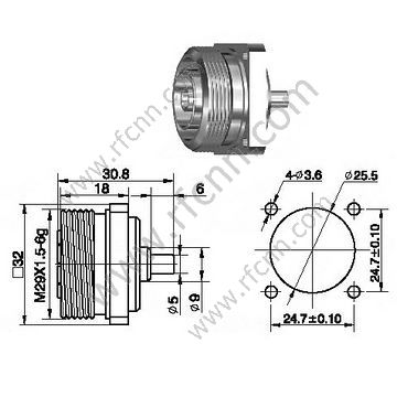 DIN 7/16 Femme pour Connecteur RF Câble semi-rigide RG402