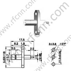 Connecteur RF de micro-bande de bride femelle SMB