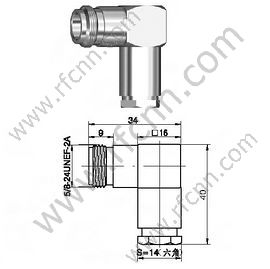 N Collier femelle Angle droit pour connecteur RF RG58 RF