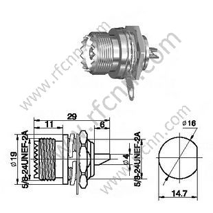 CONNECTEUR DE PANNEAU DE VOILEUR FEMELLE UHF MONTAGE RF