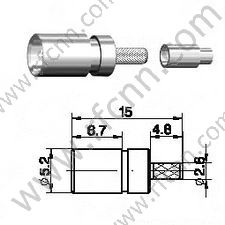 MCX sertissage femelle pour connecteur RF RG178 RF