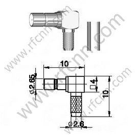 Angle droit femelle SSMB pour connecteur RF RG174 RF
