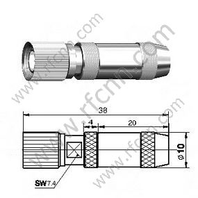 1.6 / 5.6 mâle pour connecteur RF RG179 RF